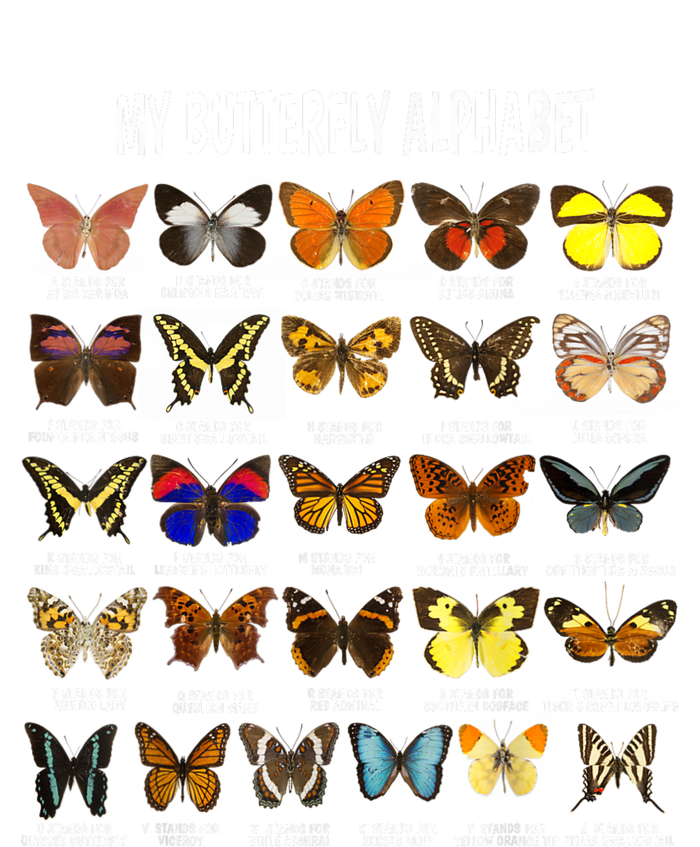 Types Of Butterflies Alphabet Abc Butterfly Identification T-Shirt