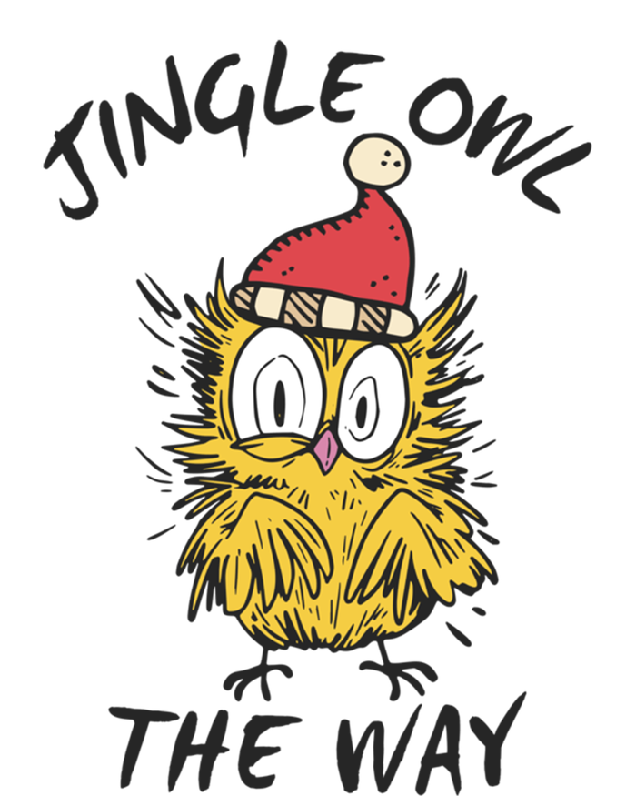 Jingle Owl The Way Funny Santa Owl Christmas Cool Gift T-Shirt