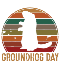 Vintage Groundhog Day Sunset Gift Fun Ground Hog Silhouette Women's T-Shirt