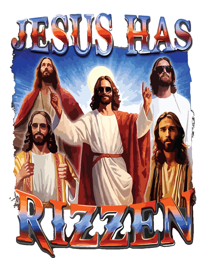 Jesus Has Rizzen He Is Rizzen Jesus Rizz Ladies Essential Flowy Tank