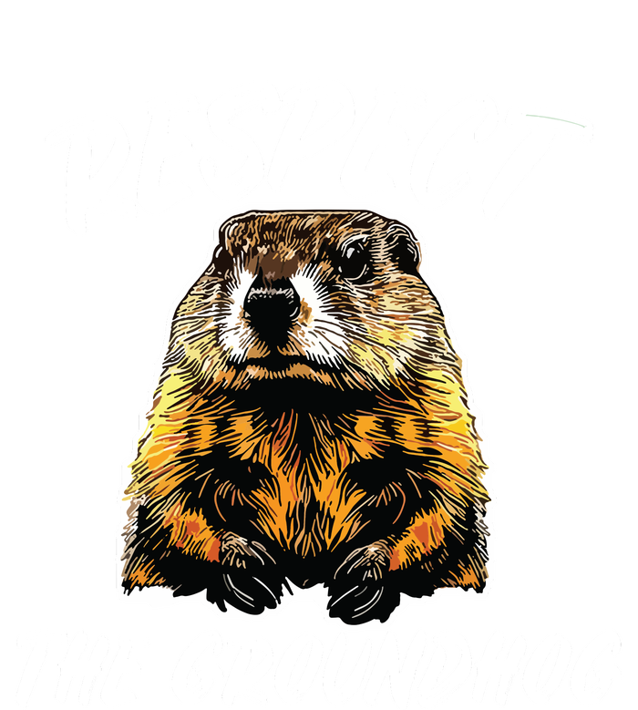 Vintage Retro Respect The Groundhog Holiday Women's V-Neck T-Shirt