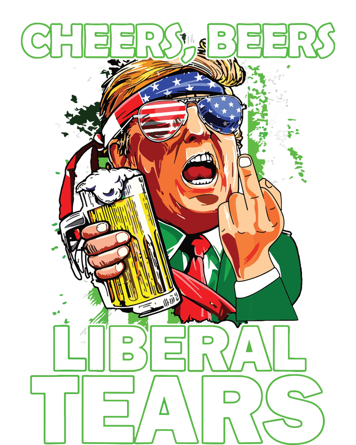 Cheers Beers Liberal Tears Trump Holding Beer Patricks Day Short Acrylic Beanie