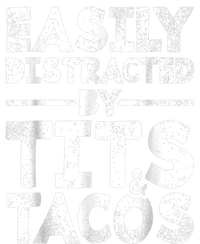 Funny Easily Distracted By Tits And Tacos Gift Adult Humor Gift Cropped Pullover Crew