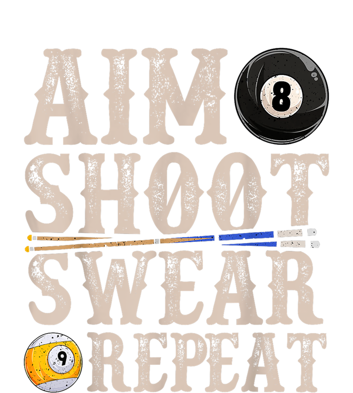 Vintage Retro Aim Shoot Swear Repeat Funny Pool Billards Gift Infant Fleece One Piece