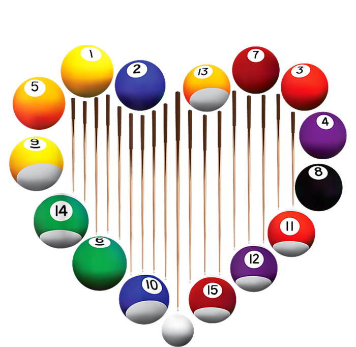 Lover Heart Billiard Pool Billiard Ball Billiard Player Gift Ideas For Fan Valucap Bio-Washed Visor