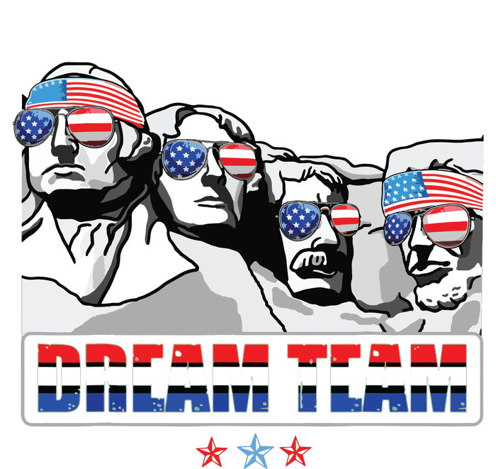 Dream Team Mount Rushmore Presidents 4th Of July Patriotic T-Shirt