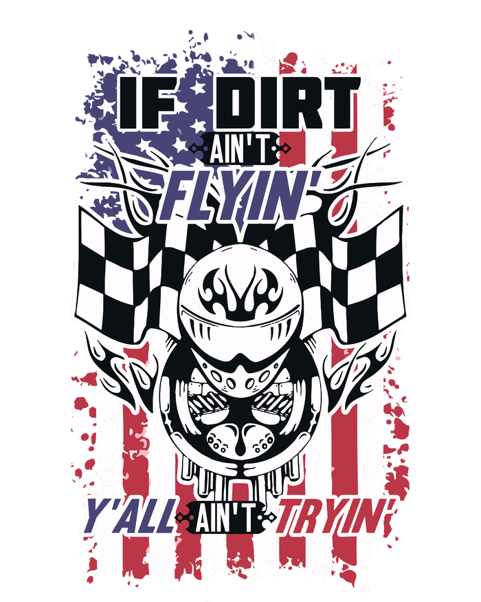 Patriotic Dirt Track Motocross & Stock Car Racing T-Shirt