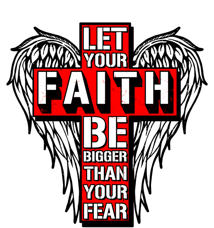 Let Your Faith Be Bigger Than Your Fear Winged Cross Knit Cap Winter Beanie