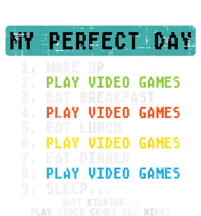 My Perfect Day Play Video Games Funny Gamer Valucap Bio-Washed Visor