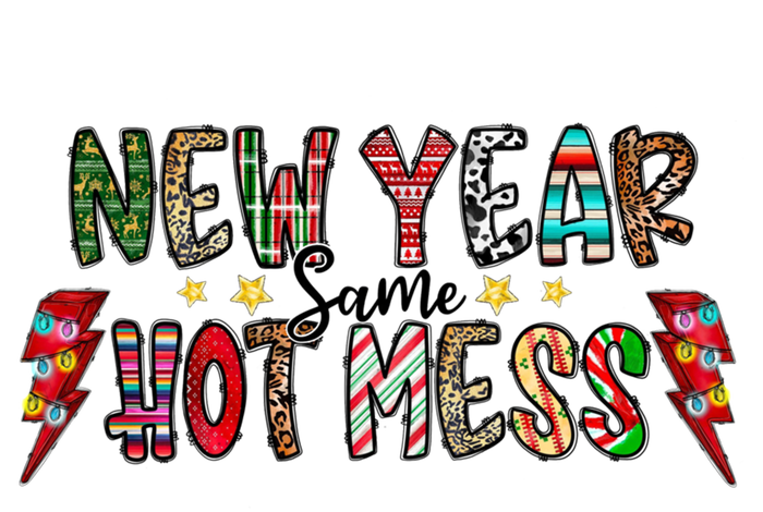 New Year Same Hot Mess Christmas Family Matching Pajamas Meaningful Gift Women's Flannel Pajama Set