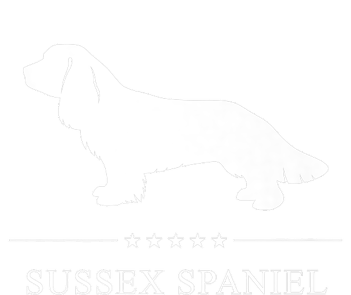 Sussex Spaniel Dog White Silhouette Premium Pom Pom 12in Knit Beanie