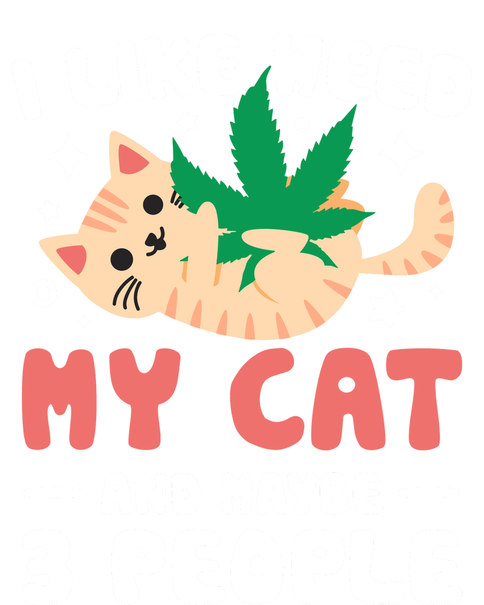 I Like Weed My Cat Maybe 3 People 420 Cannabis Stoner Gift Striped Beanie with Solid Band