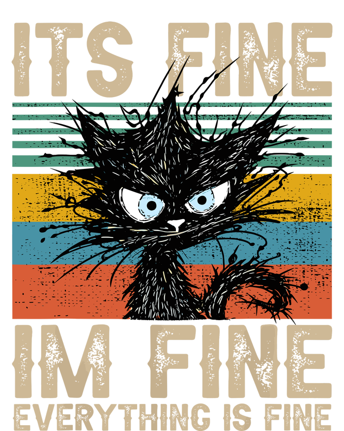 Its Fine Im Fine Everything Is Fine Funny Black Cat Women T-Shirt