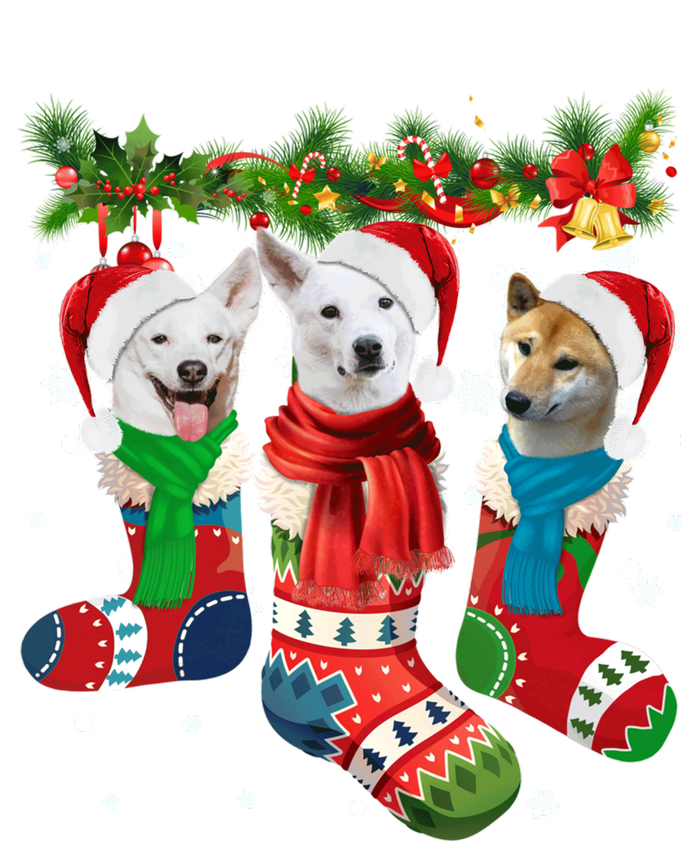 Three Canaan Dogs In Christmas Socks Toddler Zip Fleece Hoodie