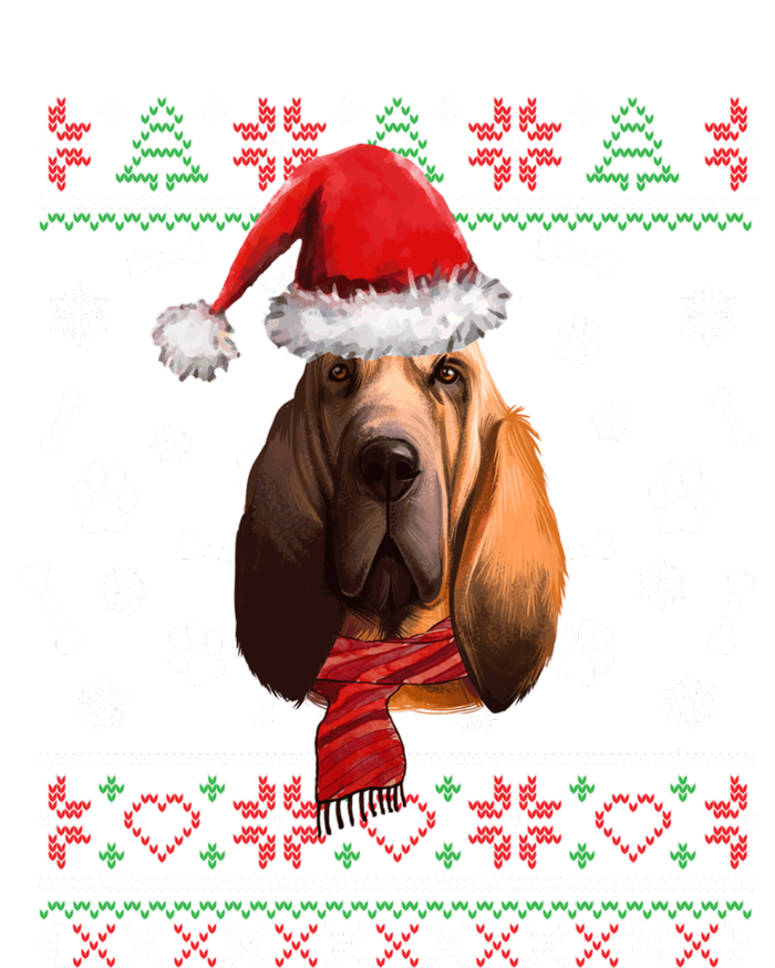 Ugly Sweater Christmas Bloodhound Dog Santa Hat Pajama Insulated Varsity Jacket