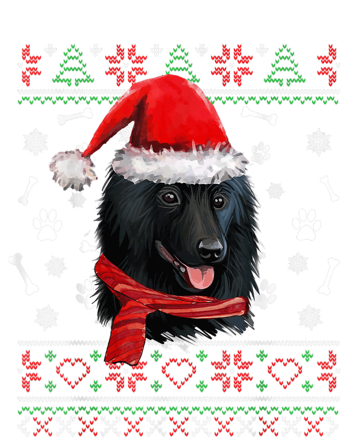 Ugly Sweater Christmas Schipperke Dog Santa Hat Pajama Xmas Womens Cotton Relaxed Long Sleeve T-Shirt