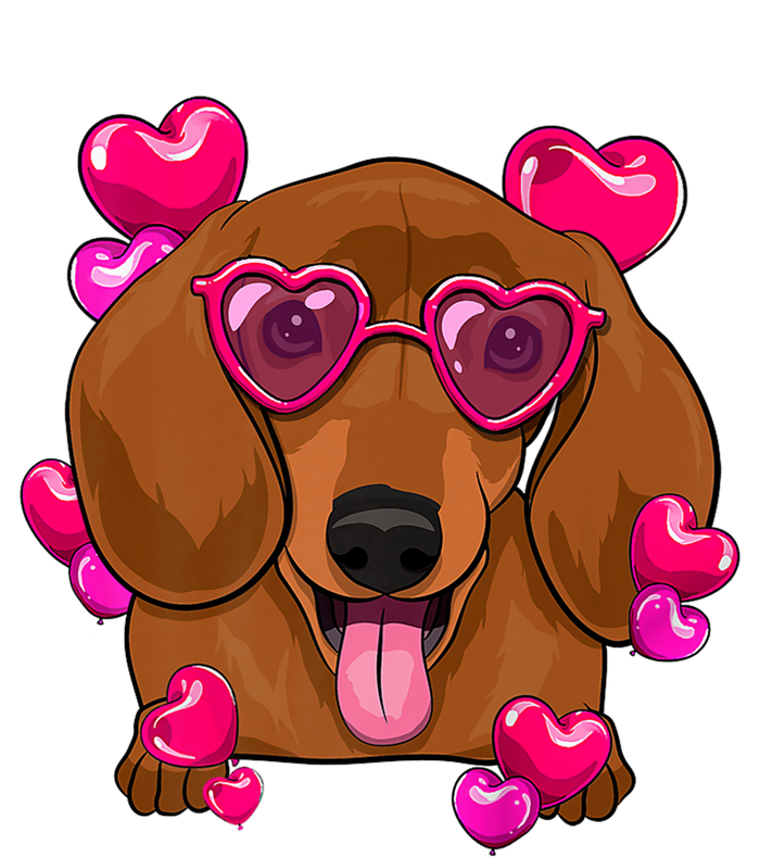 Valentines Day Dachshund Heart Glasses Funny Dog Lover Gift Hooded Wearable Blanket