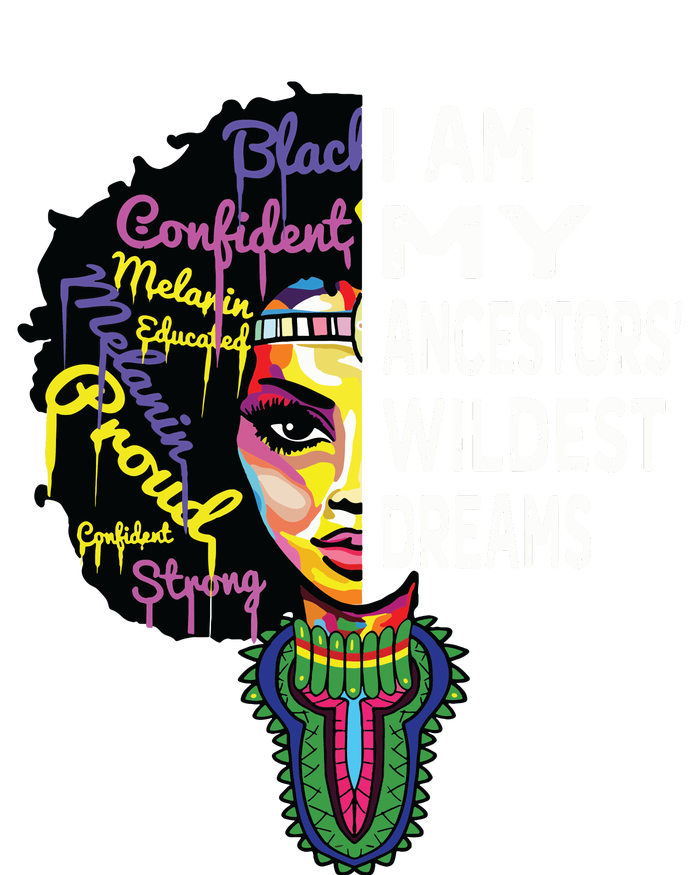 I Am My Ancestors Wildest Dreams Black History Month Women's Tri-Blend 3/4-Sleeve Raglan Shirt