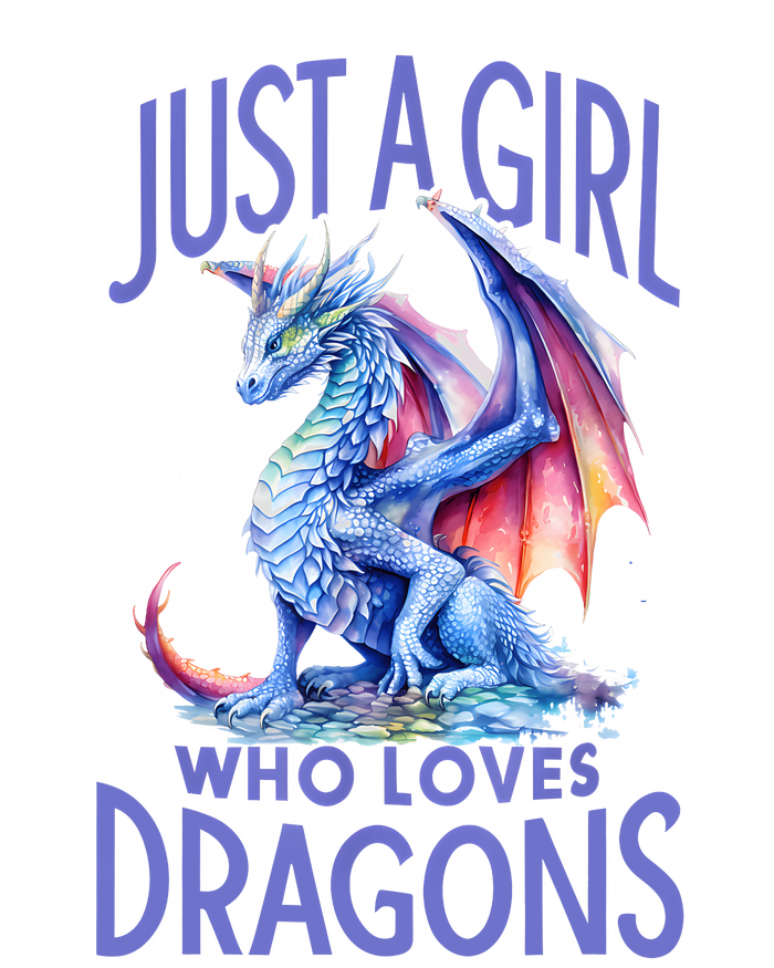 Just A Girl Who Loves Dragons Women Girl Blue Dragon Kids Hoodie