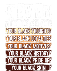 Never Apologize Black History Month Blm Melanin Pride Afro Full-Length Apron With Pockets