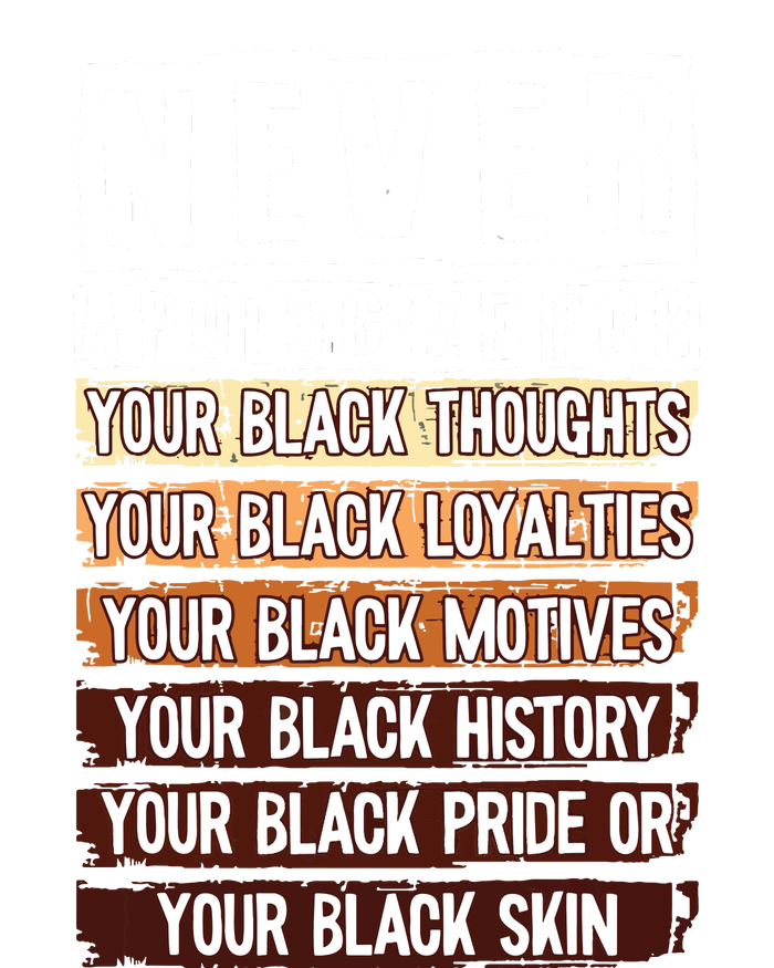 Never Apologize Black History Month Blm Melanin Pride Afro Full-Length Apron With Pockets