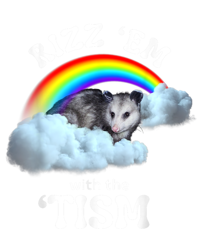 Rizz Em With The Tism Meme Autistic Opossum Autism Funny Women's Strappy Tank