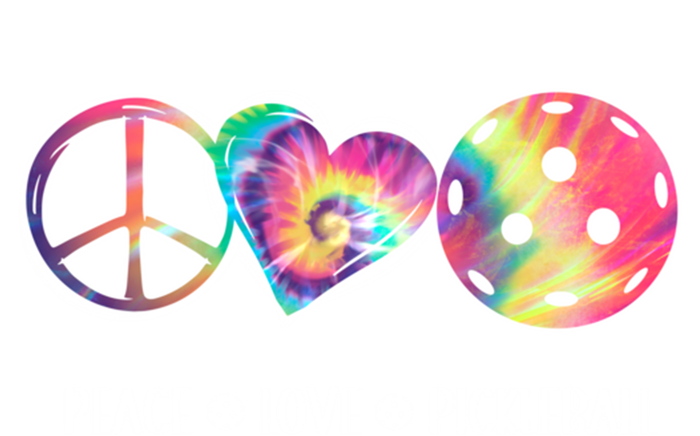 Peace Love Pickleball Funny Pickleball Tie Dye Great Gift Women's T-Shirt