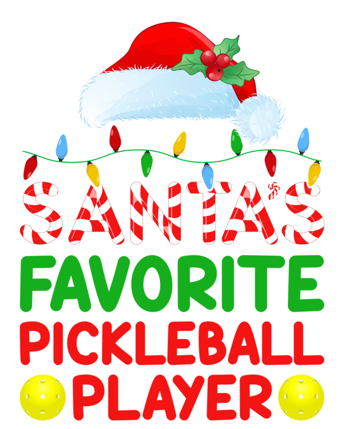 Xmas Lighting SantaS Favorite Pickleball Player Christmas Gift T-Shirt