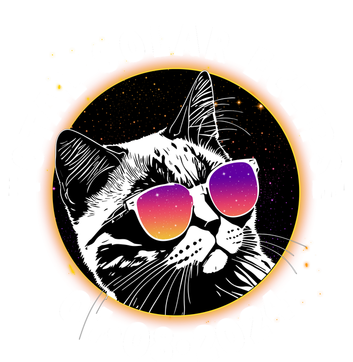 Funny Total Solar Eclipse April 8 2024 Sunglasses Cat Kids Hoodie