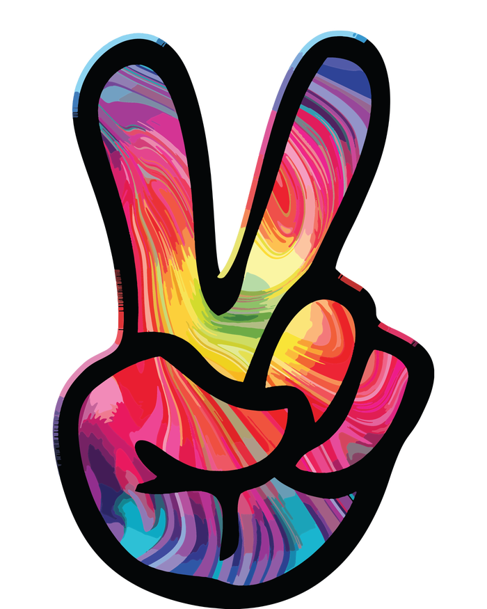 60s 70s Tie Dye Peace Hand Sign Hippie T-Shirt