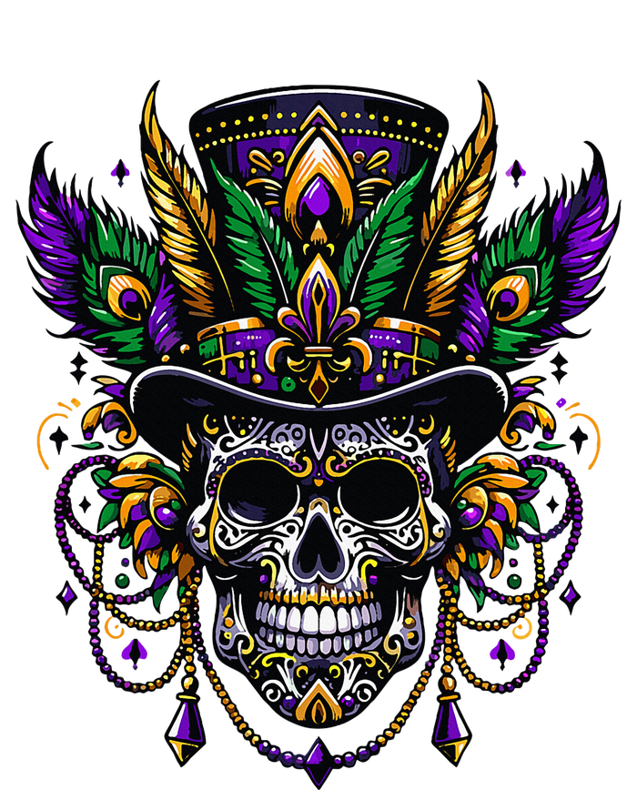 Mardi Gras Skull Hat New Orleans Witch Doctor Voodoo  Tie-Dye Long Sleeve Shirt