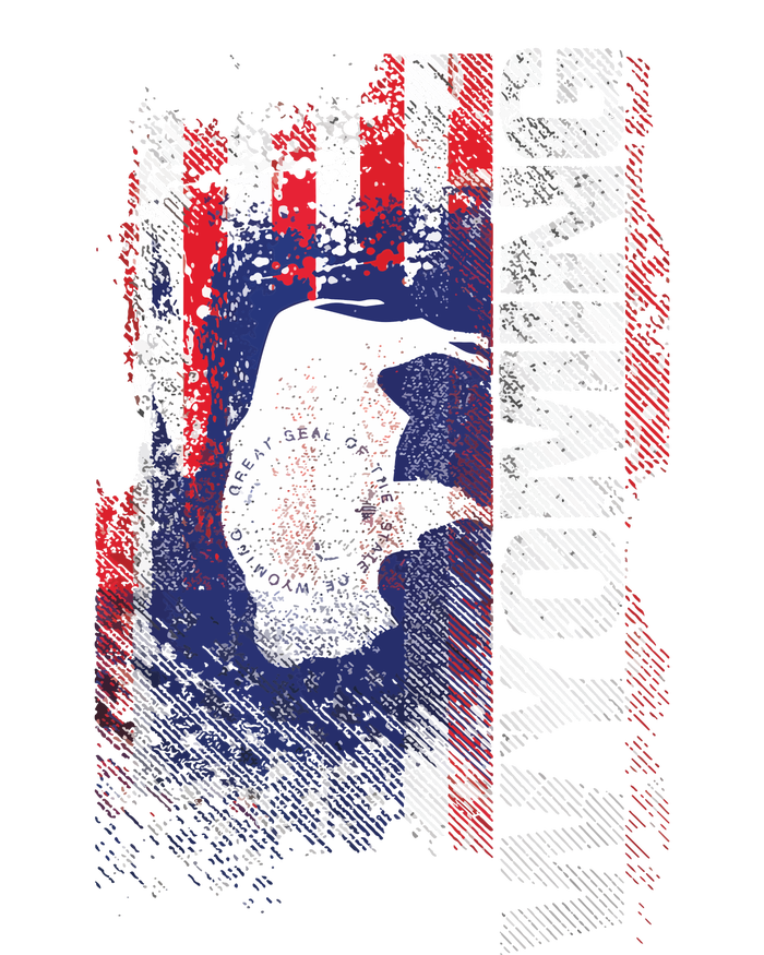 Wyoming State Usa Flag Souvenir Gift Cooling Performance Crew T-Shirt