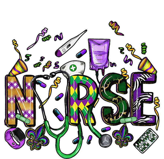 Mardi Gras Day Nurse New Orleans Nursing Festival Party Tall Long Sleeve T-Shirt