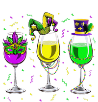 Mardi Gras Glass Of Wine Funny Drinking Wine For T-Shirt