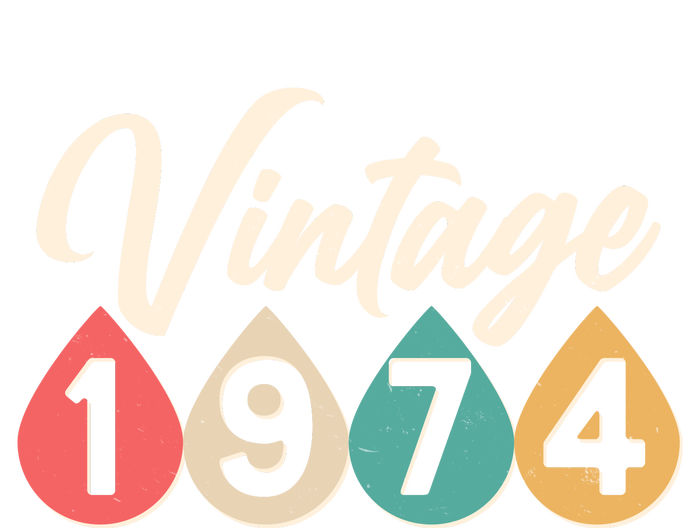 Vintage 1974 50th Birthday Retro Teardrop Design T-Shirt