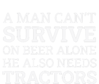 A Man Can’T Survive On Beer Alone He Also Needs Tractors Women's Tri-Blend 3/4-Sleeve Raglan Shirt