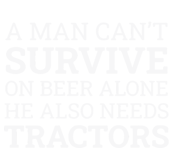 A Man Can’T Survive On Beer Alone He Also Needs Tractors Women's Tri-Blend 3/4-Sleeve Raglan Shirt