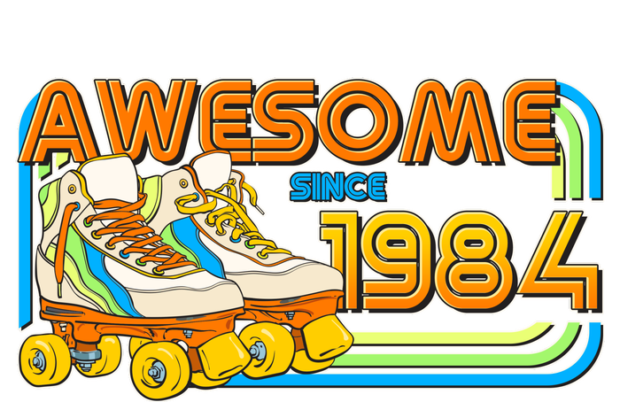 Retro Roller Skates Awesome Since 1984 40th Birthday T-Shirt