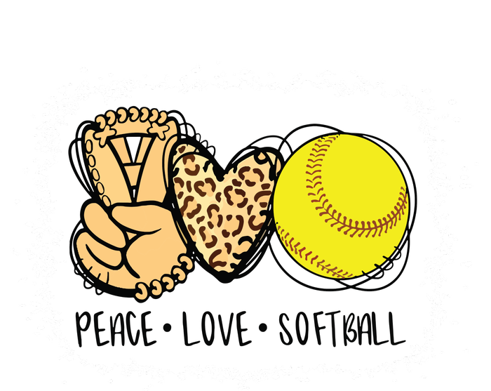 Bleached Peace Love Softball Mom Leopard Print Mothers Day T-Shirt