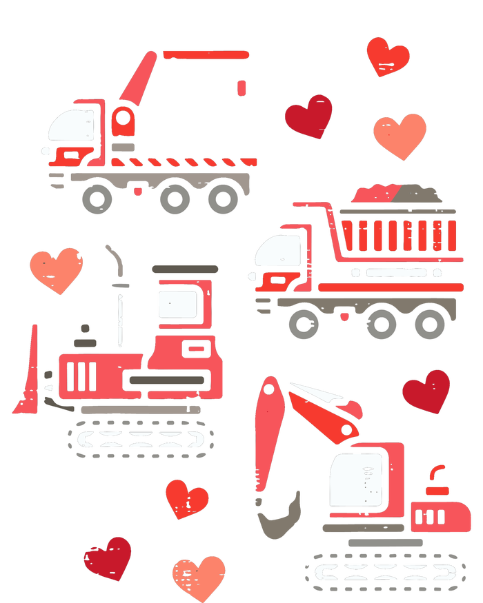 Valentines Day Construction Trucks Funny T-Shirt