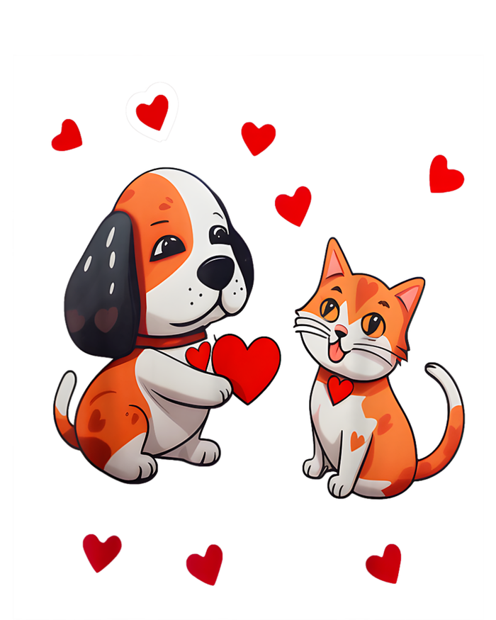 A Dog That Offers A Red Heart For Me A Cat On A Valentine Pajama Set