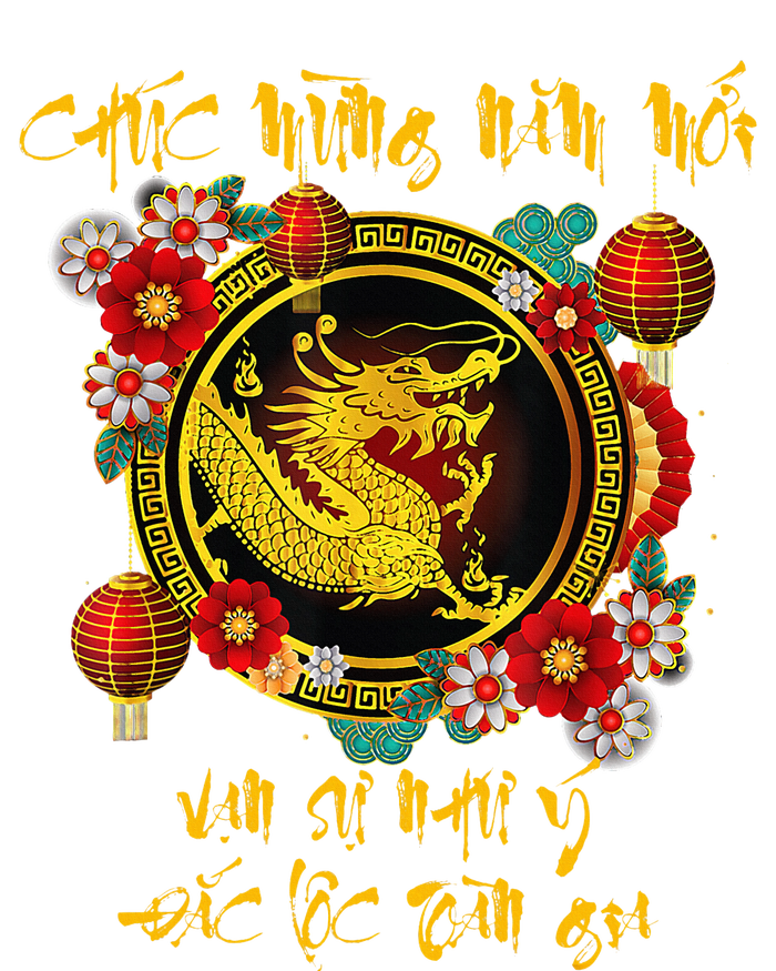 Chuc Mung Nam Moi Vietnamese Lunar New Year Of The Dragon Ladies Long Sleeve Shirt