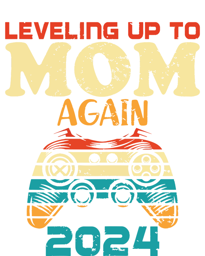 Retro Leveling Up To Mom Again 2024 Promoted To Mommy T-Shirt