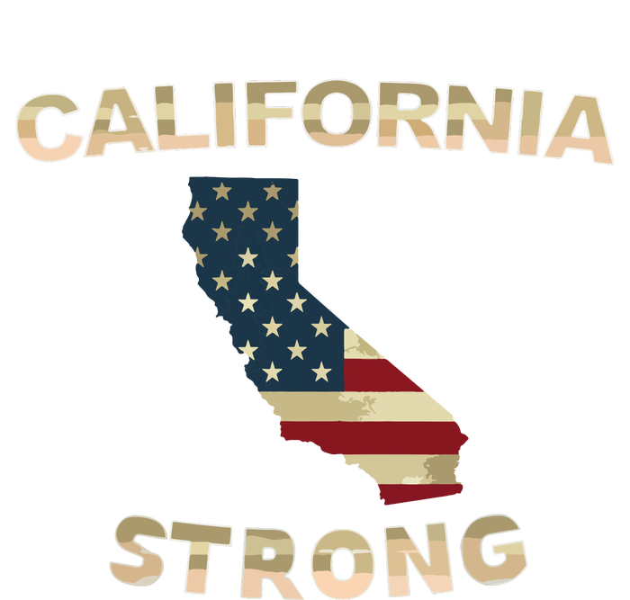 California Strong American Flag Cool Ca Map T-Shirt