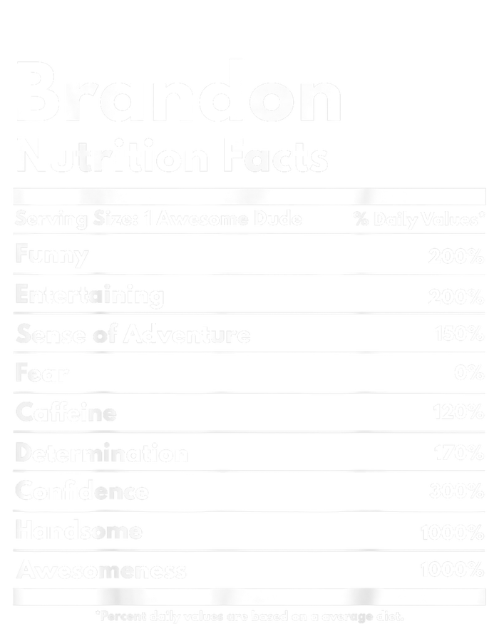 Brandon Gift Nutrition Facts Funny Personalized Name Brandon T-Shirt