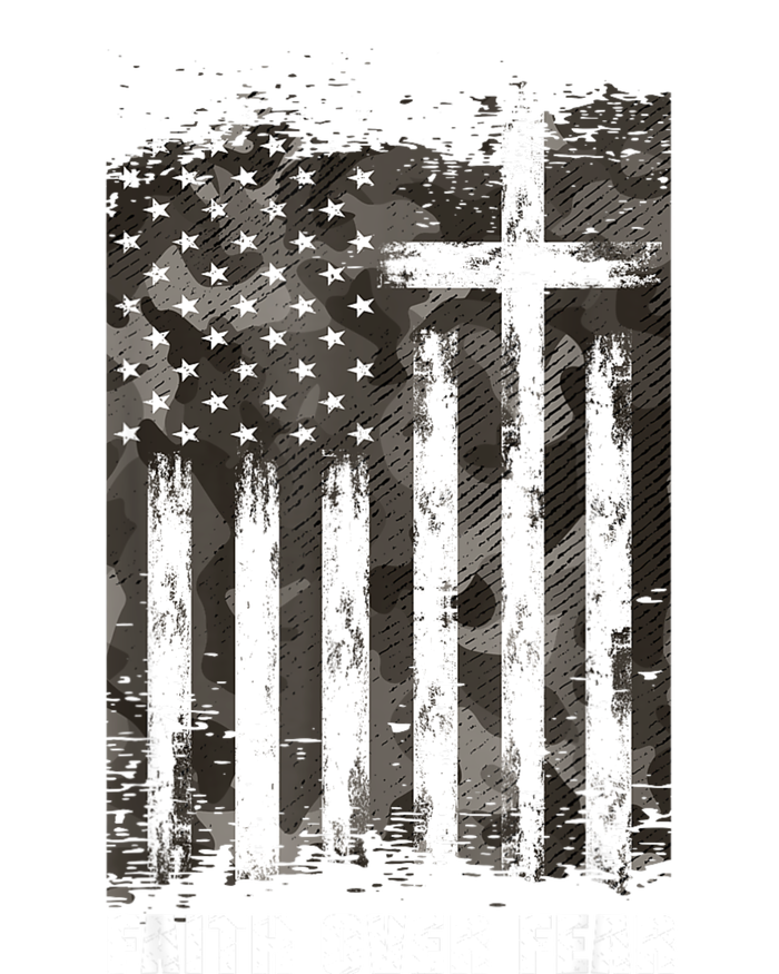 Faith Over Fear Christian Cross Camouflage American Flag Youth Performance Sprint T-Shirt