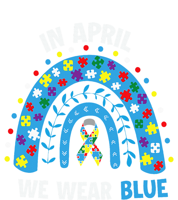 In April We Wear Blue Rainbow Performance Long Sleeve Polo