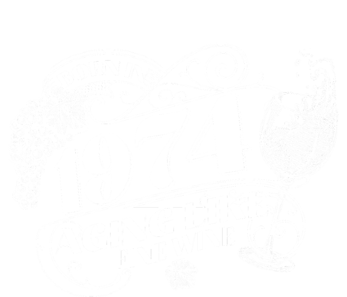 Born In 1974 50th Birthday Aging Like Fine Wine Women's Racerback Tank