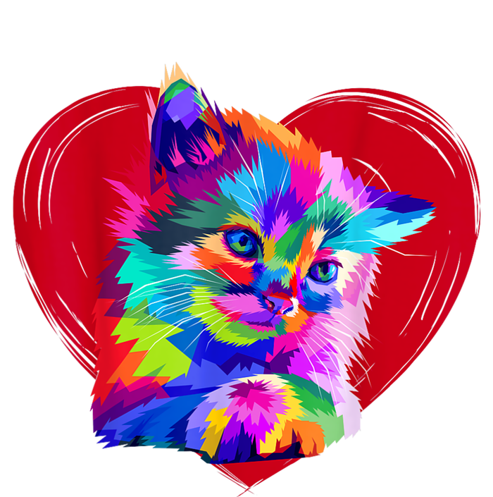 Cute Multicolor Cat Heart Valentines Day For Kitties Lovers Sustainable Beanie