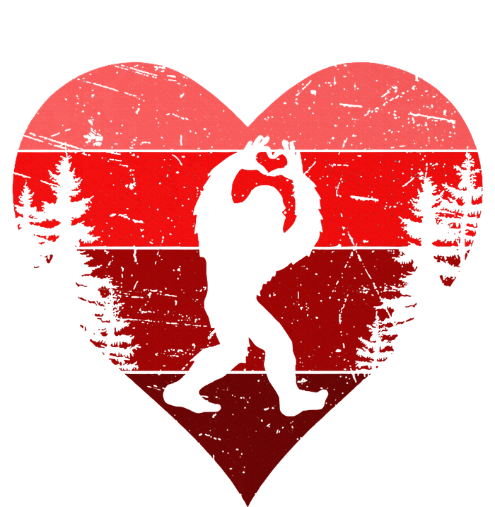 Sasquatch Love Heart Hand Retro Valentines Day Bigfoot T-Shirt